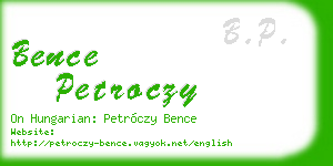 bence petroczy business card