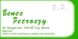 bence petroczy business card